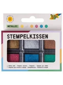 Poduszeczki (6 szt.) "Metallic" w różnych kolorach do tuszu