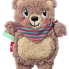 Poduszka "Bear" w kolorze jasnobrązowym z pestkami wiśni - 24 m+