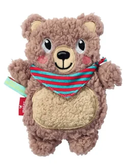 Poduszka "Bear" w kolorze jasnobrązowym z pestkami wiśni - 24 m+