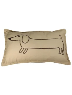 Poduszka "Dachshund" w kolorze beżowym - 30 x 50 cm