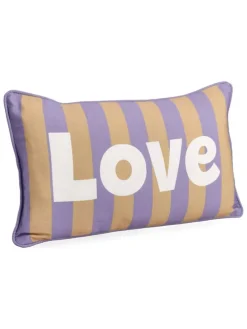 Poduszka "Love" w kolorze fioletowo-żółtym - 50 x 30 cm