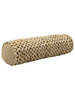 Poduszka w kolorze jasnobrązowym z juty - szer. 62 x Ø 16 cm