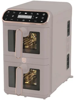 Podwójna frytkownica beztłuszczowa w kolorze szarobrązowym - 2x 5,5 l