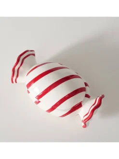 Pojemnik "Candie" w kolorze biało-czerwonym - 20 x 10 x 11 cm