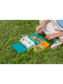 Pojemnik "Dino" w kolorze turkusowym ze wzorem na lunch - 800 ml