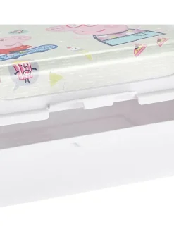 Pojemniki (2 szt.) "Peppa Pig" w kolorze biało-jasnoróżowym na lunch - 1 l