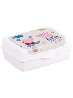 Pojemniki (2 szt.) "Peppa Pig" w kolorze biało-jasnoróżowym na lunch - 1 l