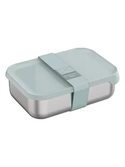 Pojemnik w kolorze srebrno-błękitnym na lunch - 21,5 x 6,3 x 15,5 cm