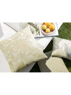 Poszewka outdoorowa w kolorze kremowo-zielonym na poduszkę - 50 x 50 cm