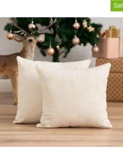 Poszewki (2 szt.) "Sparkle" w kolorze kremowym na poduszkę