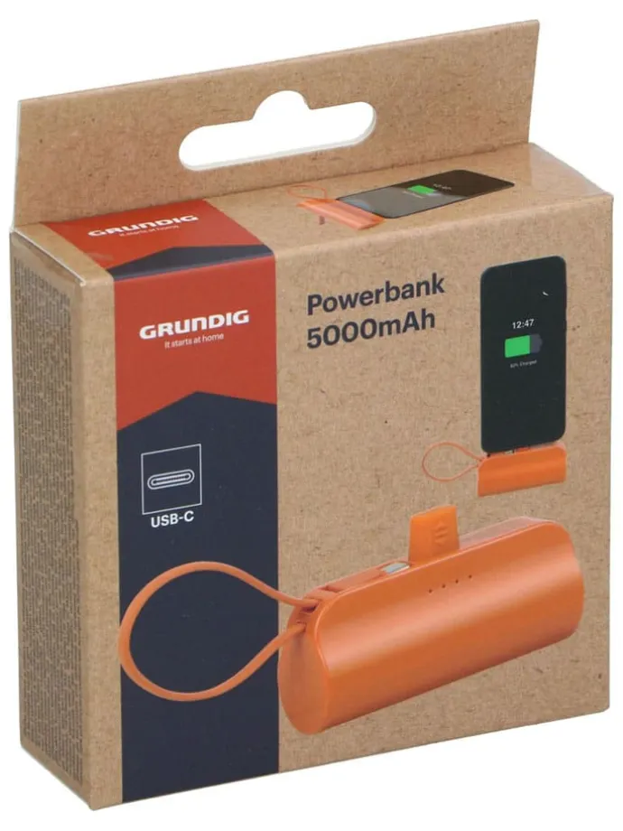 Powerbank w kolorze pomarańczowym - 5000 mAh