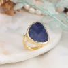 Pozłacany pierścionek z lapis lazuli