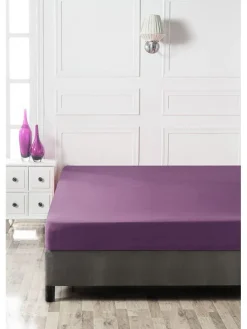 Prześcieradło renforcé w kolorze fioletowym na gumce