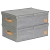Pudełka (2 szt.) "Premium" w kolorze szarym - 50 x 33 x 16 cm