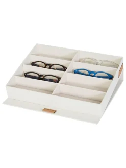 Pudełko "Premium" w kolorze beżowym na okulary - 32 x 5,5 x 25 cm