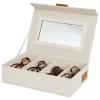 Pudełko w kolorze beżowym na okulary - 24 x 6 x 16 cm