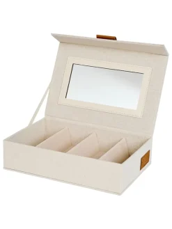 Pudełko w kolorze beżowym na okulary - 24 x 6 x 16 cm