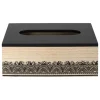 Pudełko w kolorze czarno-beżowym na chusteczki - 24 x 8,5 x 14 cm