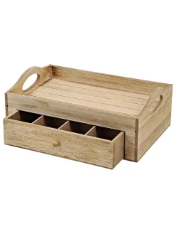 Pudełko w kolorze jasnobrązowym na herbatę - 30 x 11 x 20 cm