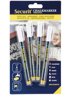 Płynne markery kredowe (4 szt.) "Securit®" w kolorze białym
