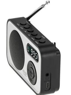 Radio cyfrowe w kolorze biało-czarnym