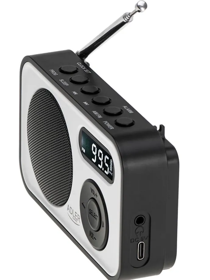 Radio cyfrowe w kolorze biało-czarnym