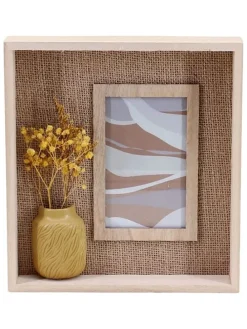 Ramka w kolorze beżowym na zdjęcia - 22 x 24 x 4 cm