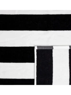 Ręcznik prysznicowy "Lawena" w kolorze czarno-białym - 130 x 70 cm