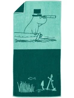 Ręcznik prysznicowy "Moominpappa" w kolorze zielonym - 140 x 70 cm