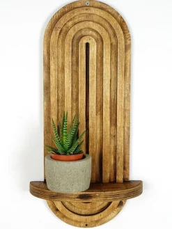 Regał ścienny w kolorze brązowym - 20 x 40 x 9 cm