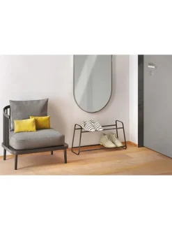 Regał "Derby" w kolorze czarnym na buty - 52 x 27 x 18 cm