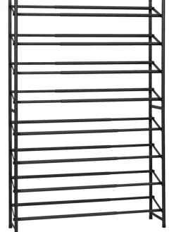 Regał "Loft" w kolorze czarnym na buty - 62-116 x 68 x 23 cm