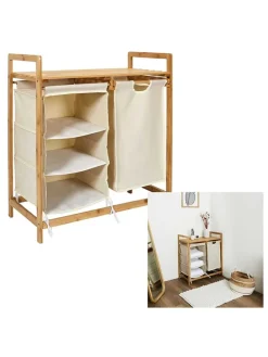 Regał stojący w kolorze jasnobrązowo-kremowym - 69,5 x 77 x 38 cm