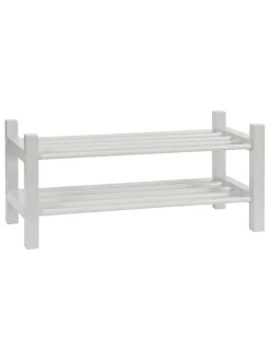 Regał w kolorze białym na buty - 73 x 33 x 32 cm