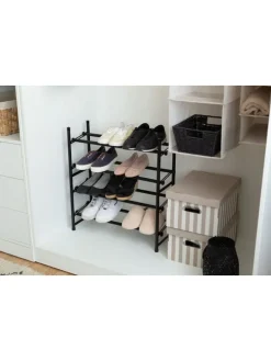 Regał w kolorze czarnym na buty - 62 x 35 x 23 cm