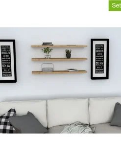 Regały ścienne (3 szt.) "Boss" w kolorze jasnobrązowym - 60 x 1,8 x 14,5 cm