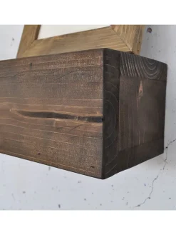 Regały ścienne (3 szt.) w kolorze brązowym - 13 x 60 x 11 cm