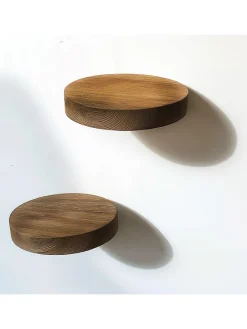 Regały ścienne (3 szt.) w kolorze jasnobrązowym - Ø 12 cm