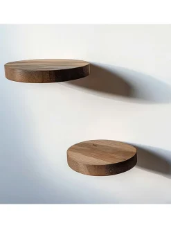 Regały ścienne (3 szt.) w kolorze jasnobrązowym - Ø 12 cm