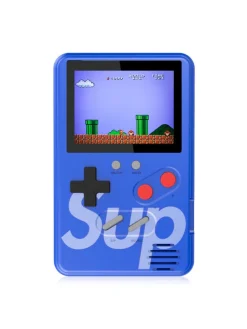 Retro konsola w kolorze niebieskim do gier wideo