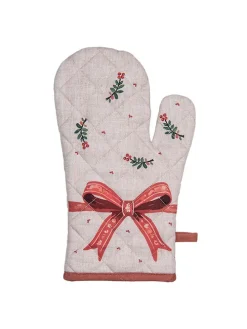 Rękawica kuchenna w kolorze beżowo-zielonym - 30 x 18 cm