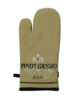 Rękawice kuchenne (2szt.) "Pinot Grigio" w kolorze beżowym - 33 x 17 cm