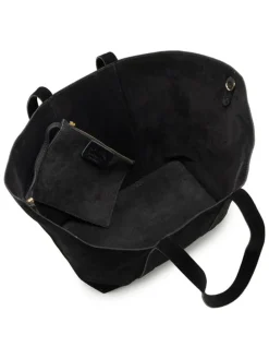 Shopper bag "Belisario" w kolorze czarnym - 48 x 25 x 15 cm