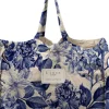 Shopper bag "Blue Flowers" w kolorze niebieskim - 42 x 36 x 7 cm