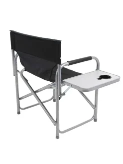Składane krzesło w kolorze czarno-srebrnym - 61 x 78 x 42 cm