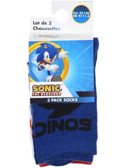 Skarpety (3 pary) "Sonic" w kolorze granatowo-biało-czerwonym