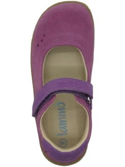Skórzane baleriny barefoot w kolorze fioletowym