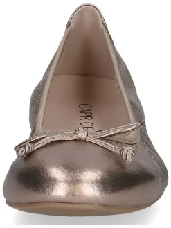 Skórzane baleriny w kolorze szarobrązowym