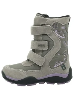 Skórzane botki w kolorze khaki