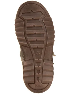 Skórzane botki zimowe w kolorze khaki